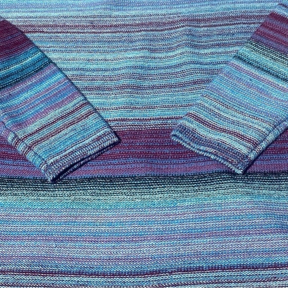 J.jill Sweater Top Women's Size S Purple/Blue Ombre Striped Wool Blend Warm Cozy - Picture 9 of 12